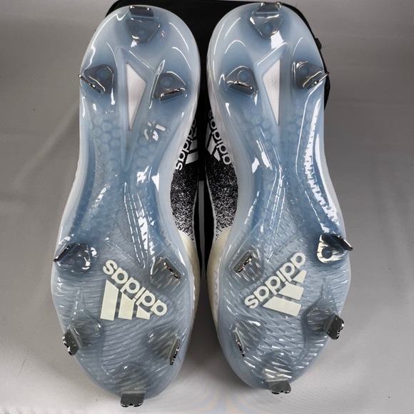 Adidas Icon Bounce Metal Baseball Cleats Black White Team Adidas 9.5 - Picture 7 of 8